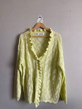 RUMORED Pointelle Cardigan, Cream, XS, Never Worn